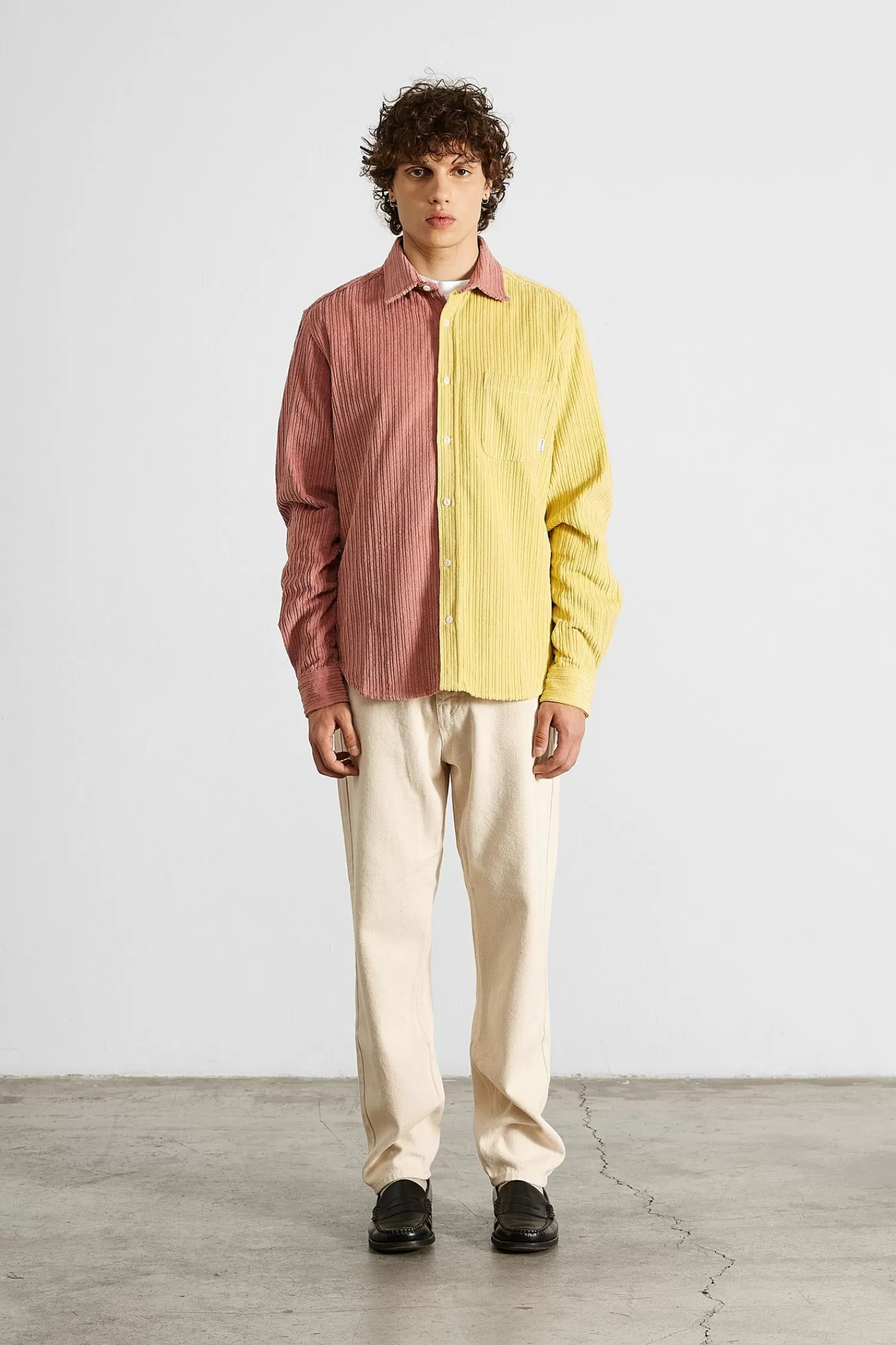 Shirts | Edmmond Studios Block French Cord Plain Salmon