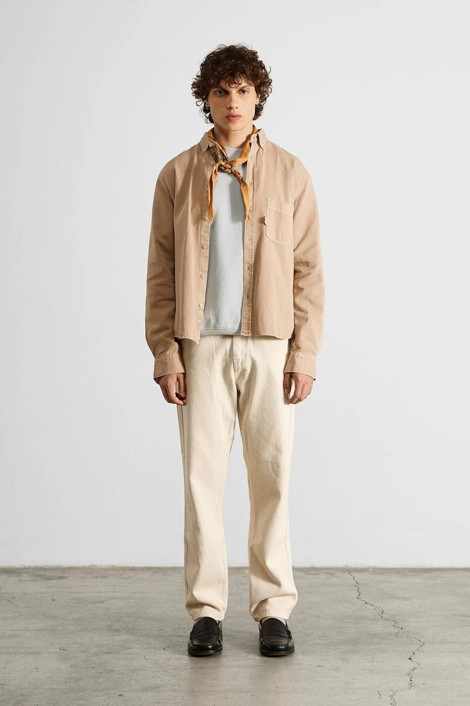 Shirts | Edmmond Studios Day Shirt Twill Plain Tan