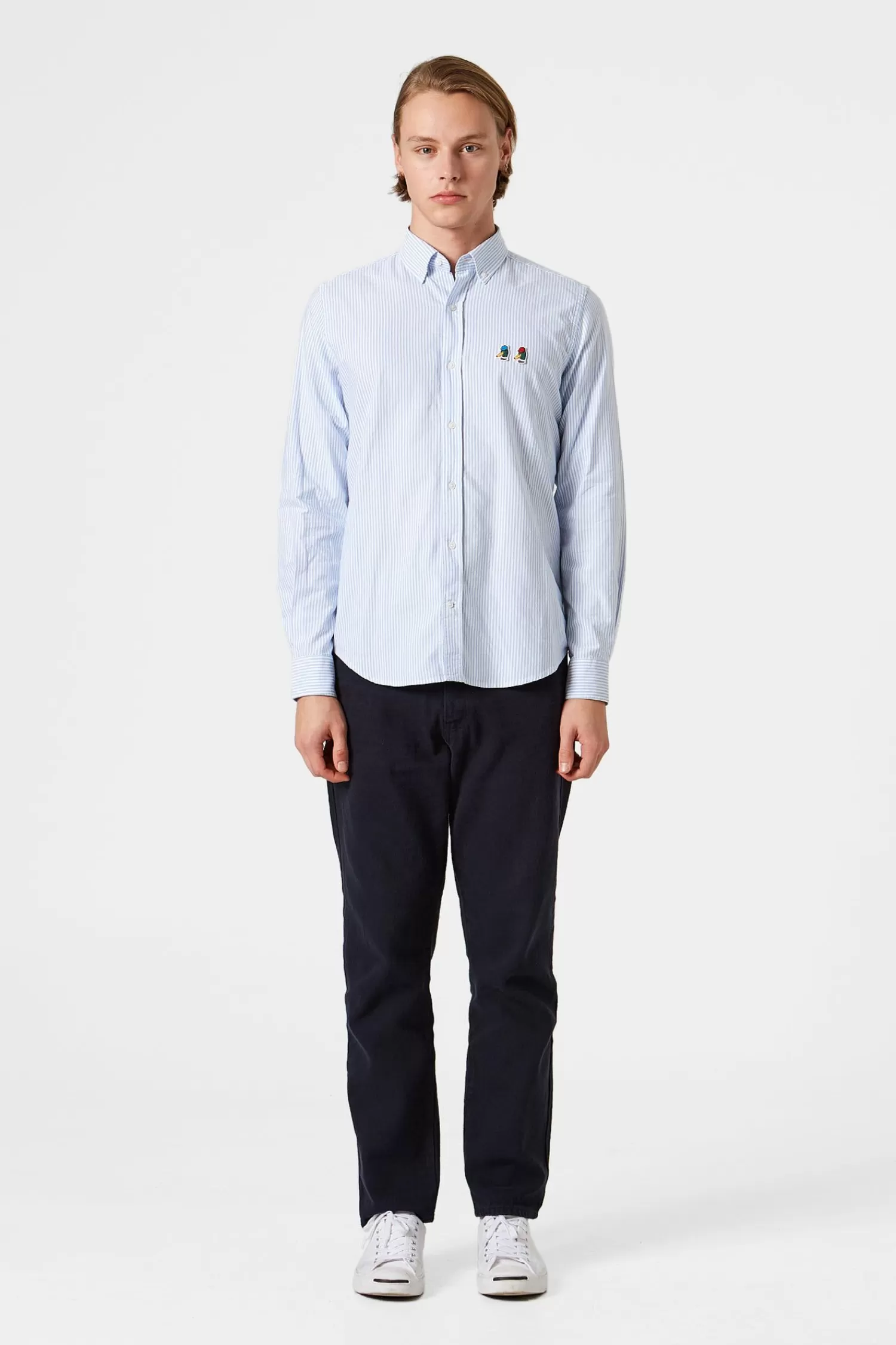 Shirts | Edmmond Studios Duck Vertical Plain Light Blue