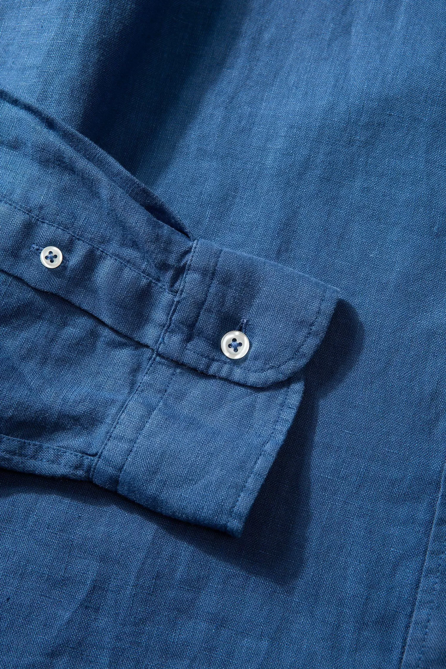 Shirts | Edmmond Studios Linen Shirt Plain Blue