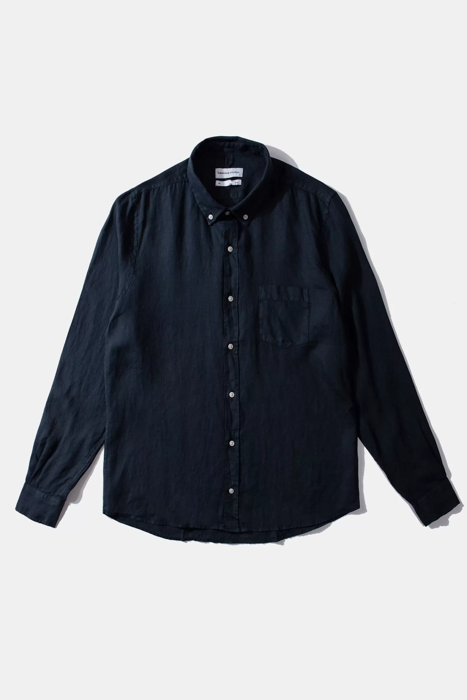 Shirts | Edmmond Studios Linen Shirt Plain Navy