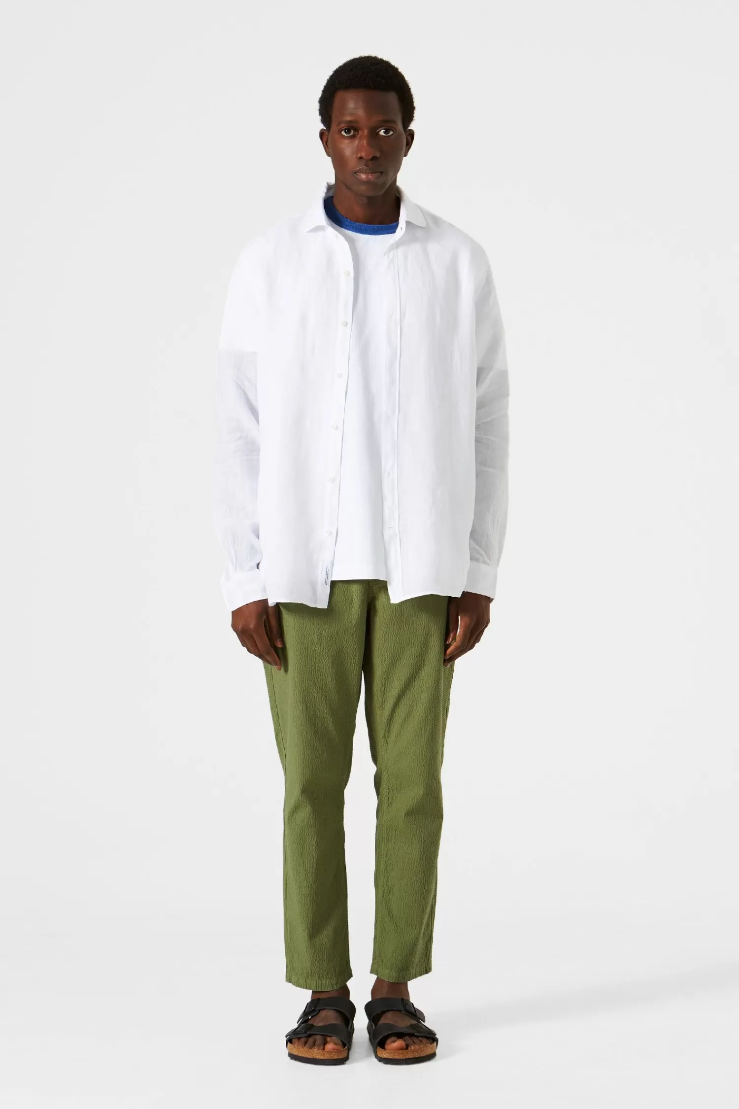 Shirts | Edmmond Studios Linen Shirt Plain White