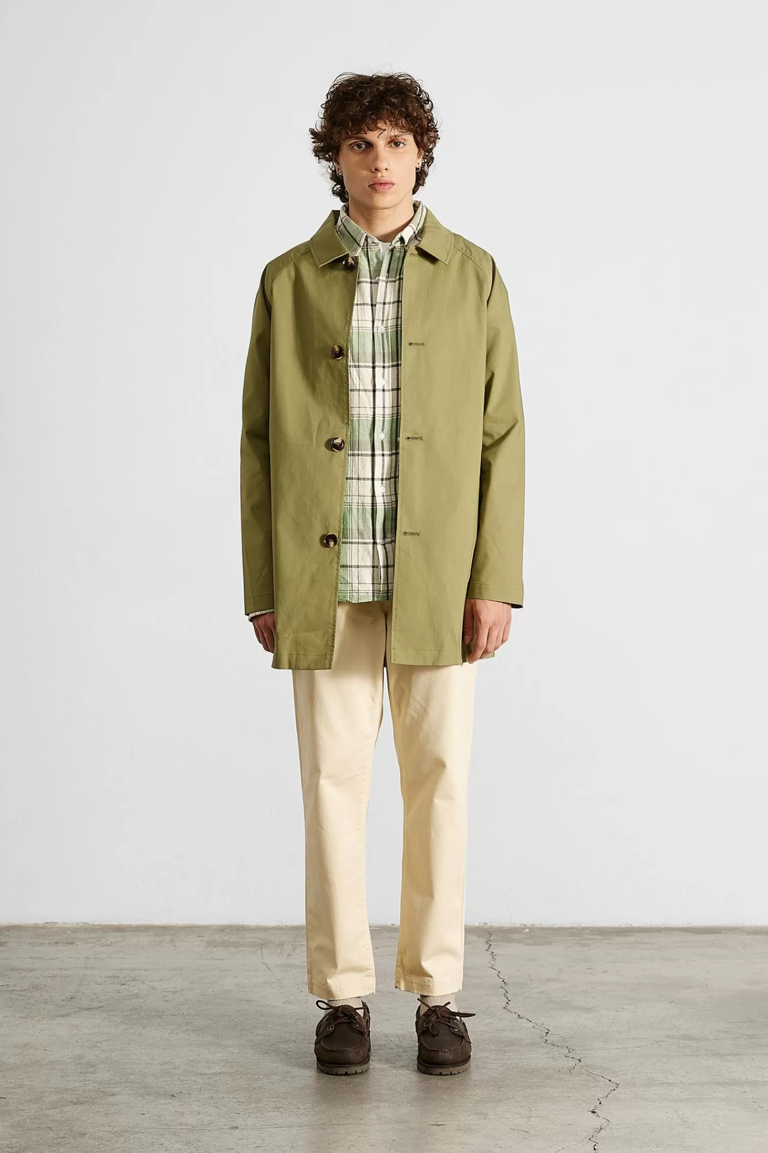 Outerwear | Edmmond Studios Morning Coat Plain Olive