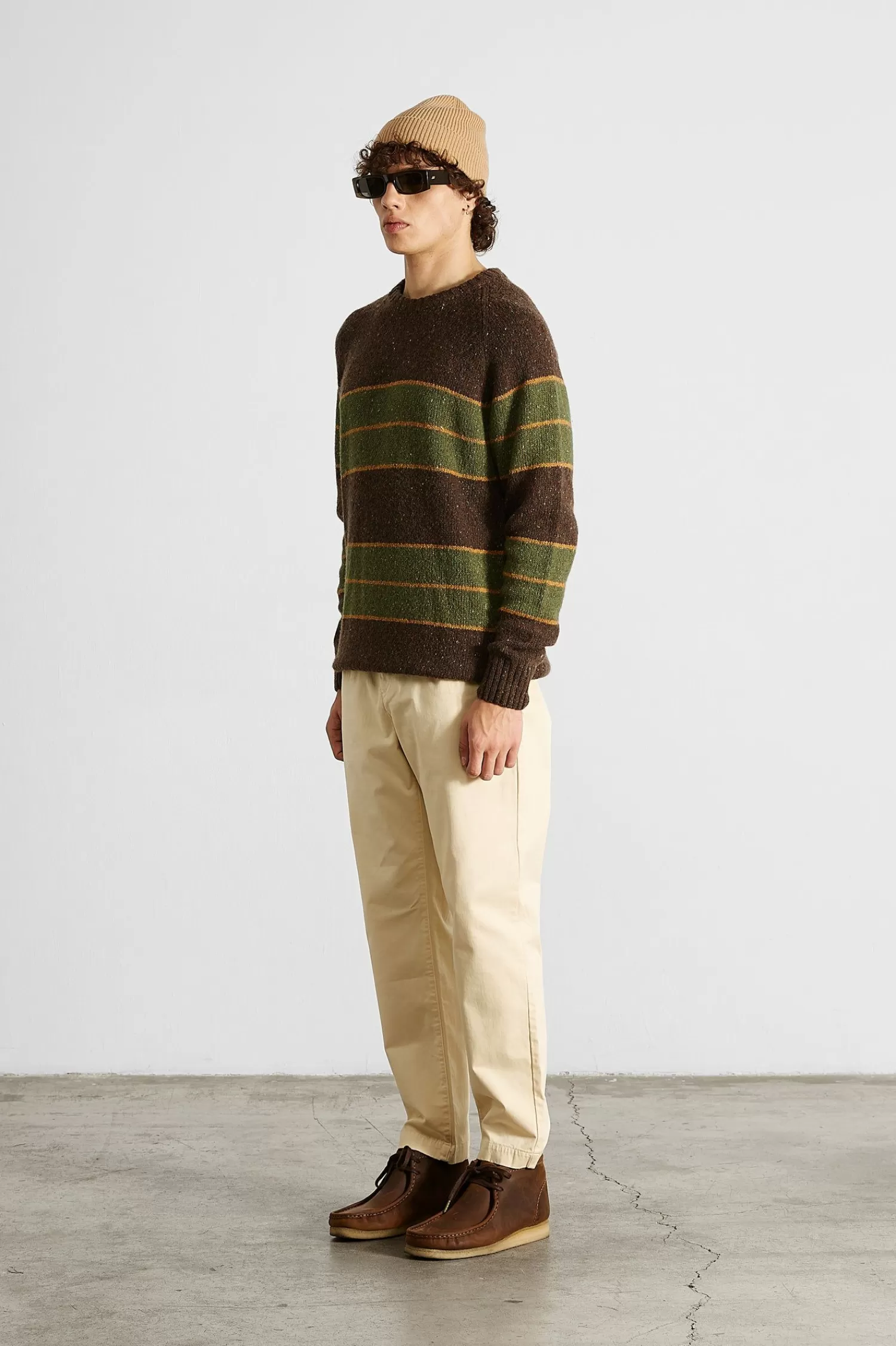 Knitwear | Edmmond Studios Multi Stripes Sweater Plain Brown