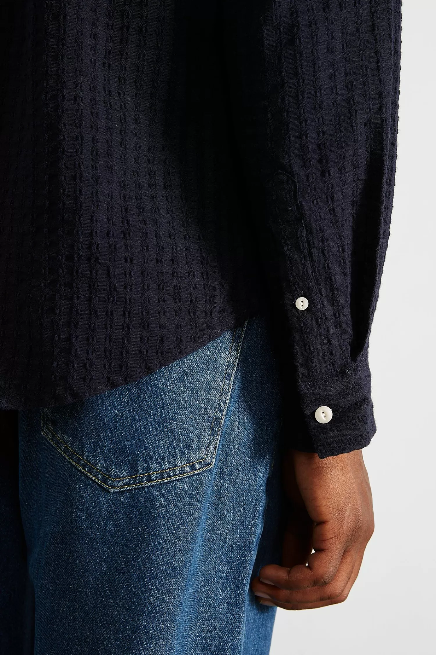 Shirts | Edmmond Studios Seam Shirt Plain Navy