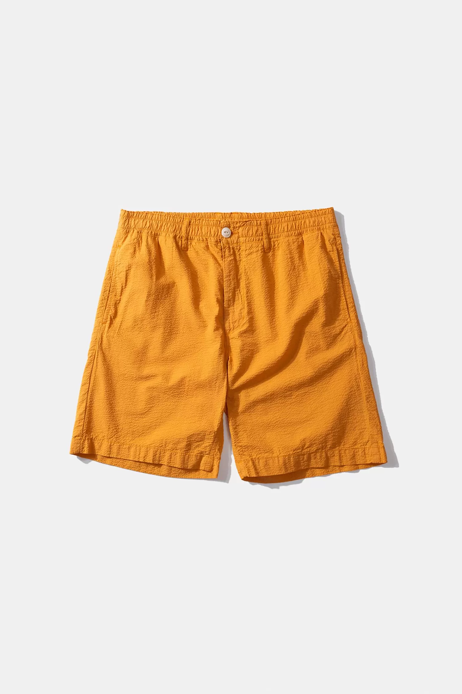 Trousers | Edmmond Studios Seersucker Shorts Plain Mustard