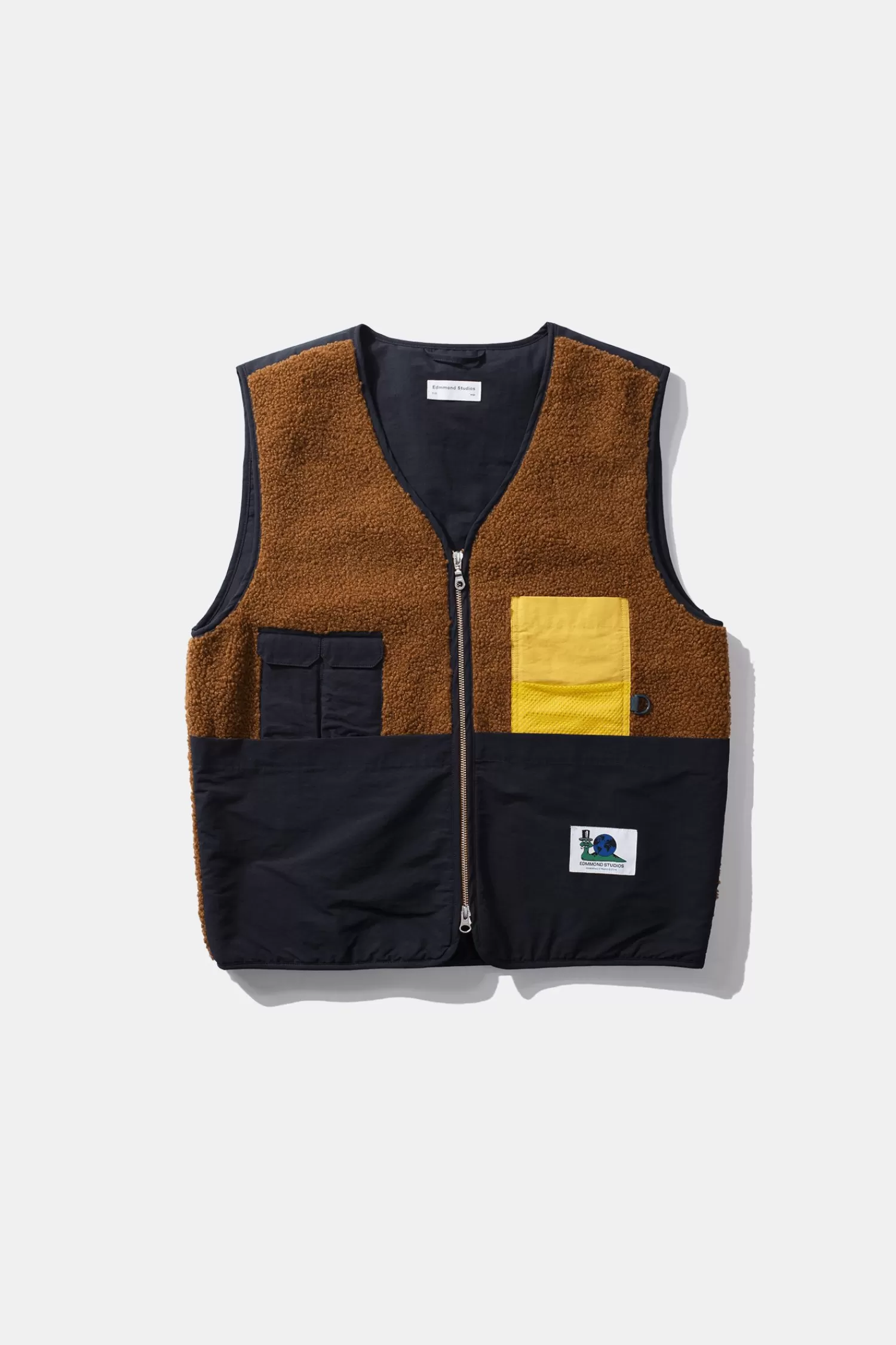 Outerwear | Edmmond Studios Shearling Vest Plain Brown