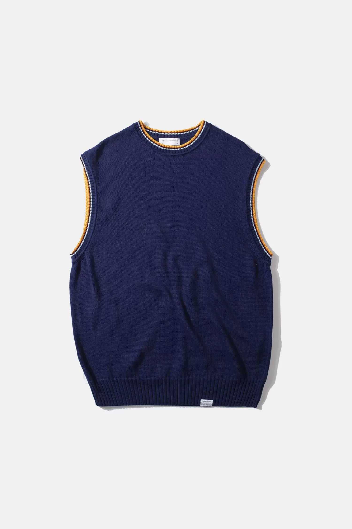 Knitwear | Edmmond Studios Sunset Vest Plain Navy