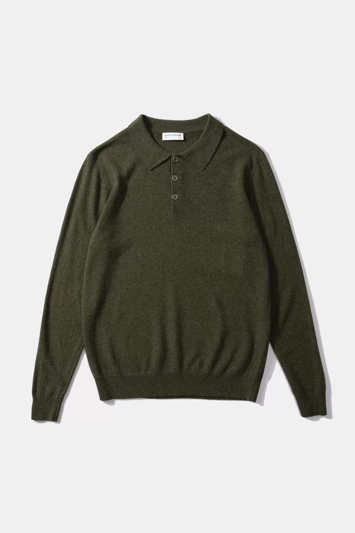 Knitwear | Edmmond Studios Wool Polo Plain Olive