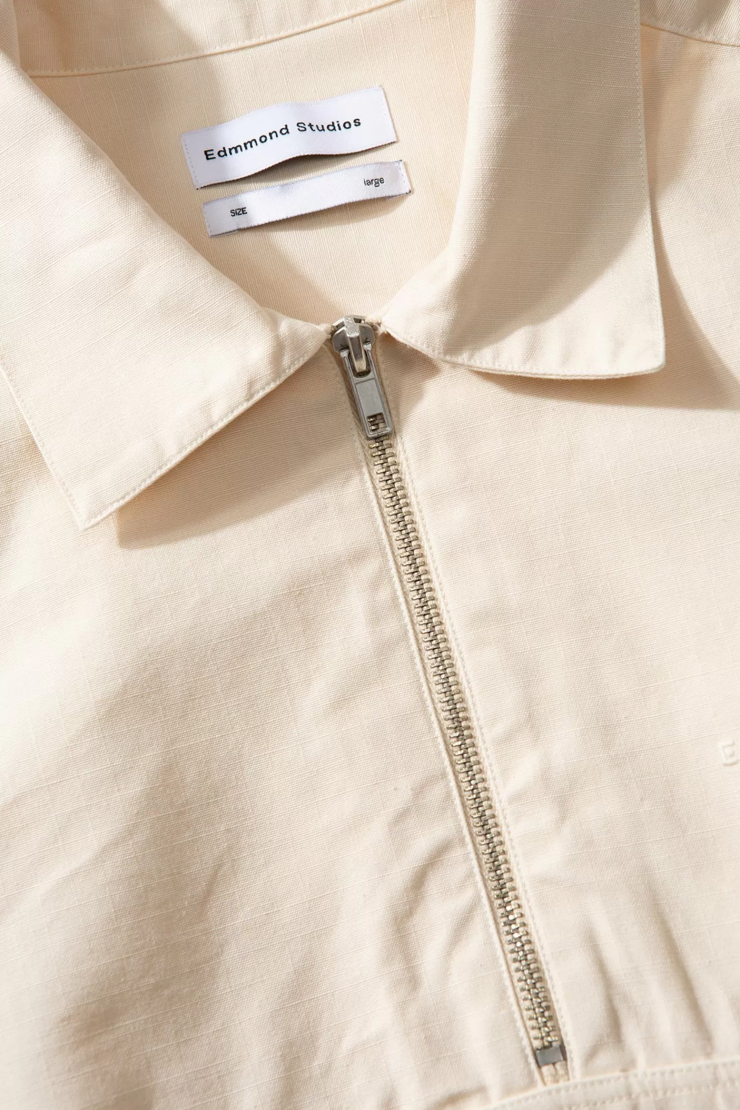 Shirts | Edmmond Studios Zipped Shirt Plain Beige